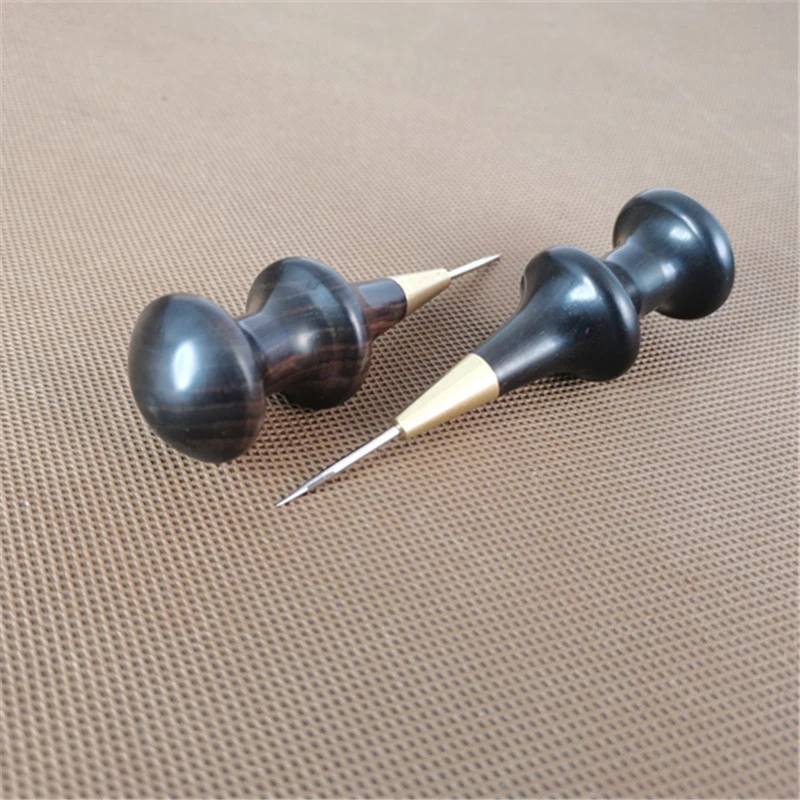 1Pcs Wooden Handle Awl DIY Leather Punch Tool Round Hole Stitching Leather Craft Sewing Awl Handmade Punch Tools