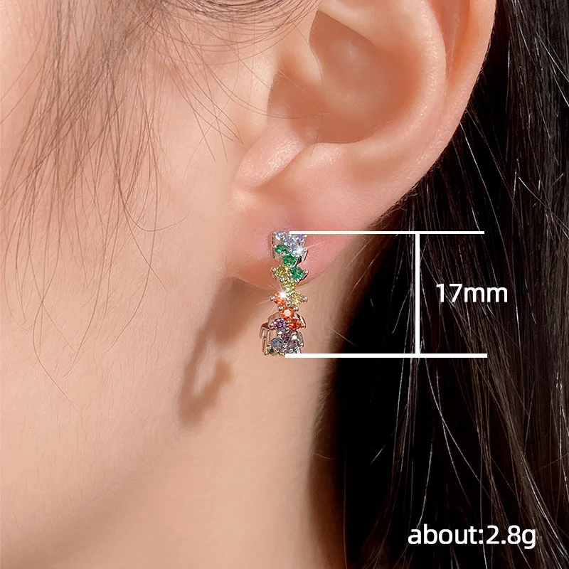 Bravekiss Color AAA+ Cubic Zirconia Earring for Women Jewelry NEW Fashion Blossom Boucle D'oreille Femme Gifts Wholesale UE0892