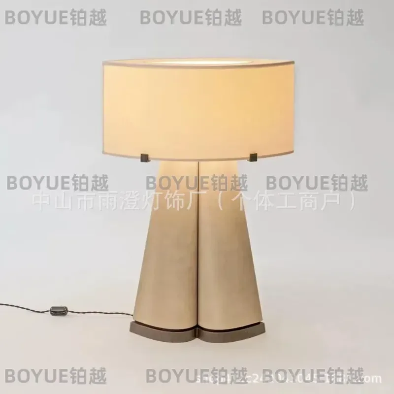 for Creative Post-Modern Light Luxury Simple Leather Art Table Lamp American Design Model Room Hall Bedroom Bedside Lamp
