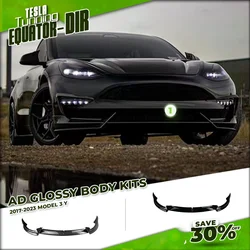 Model 3 Y AD Front Lip For Tesla Model 3 Y 2017-2023 Body Kit Glossy Black Sport Bumper Spoiler Model 3 Model Y Auto Tunning