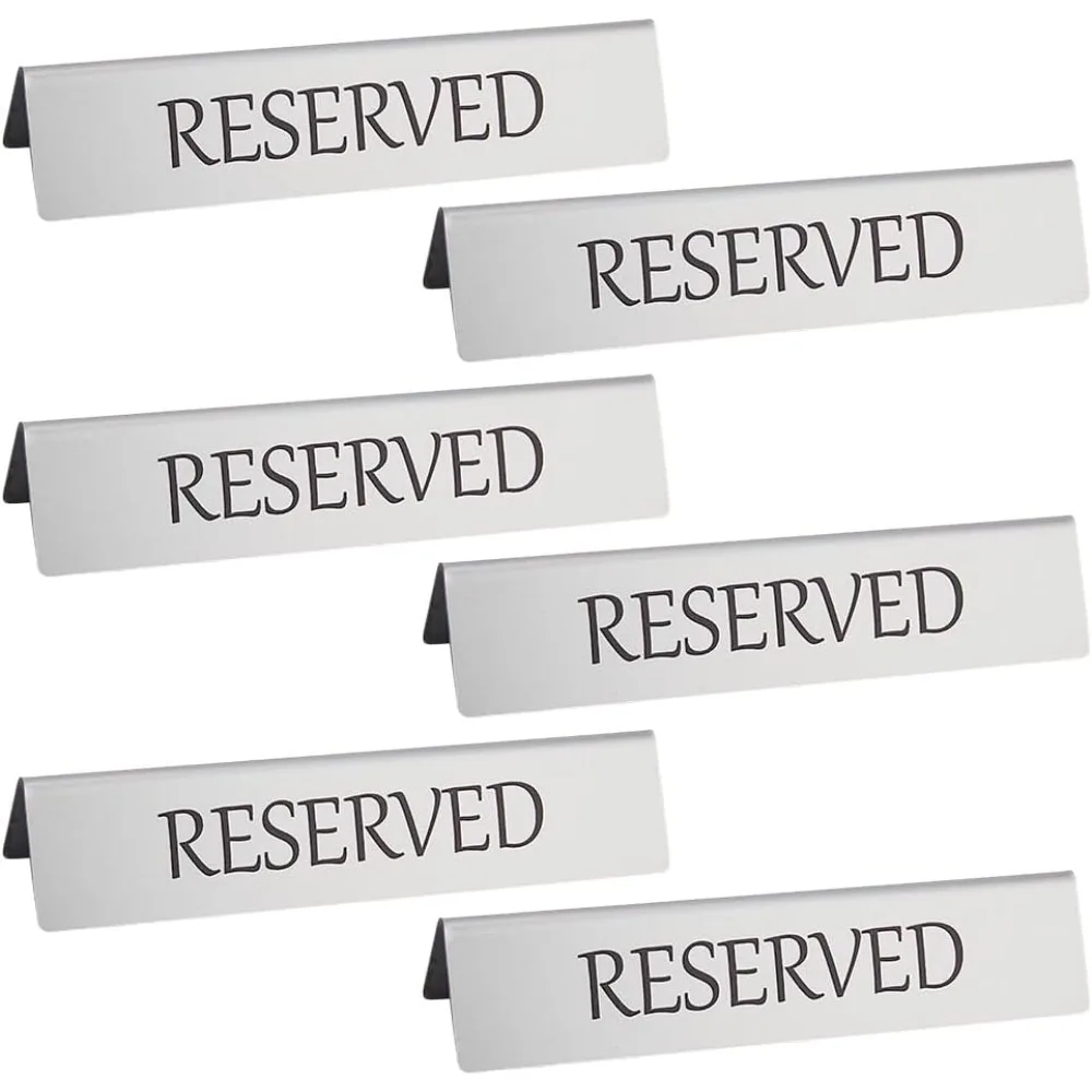 

6 шт., металлические зарезервированные таблички на столе, таблички с резервированием, таблички для палаток, двусторонние зарезервированные таблички для сидений, таблички с резервированием сидений