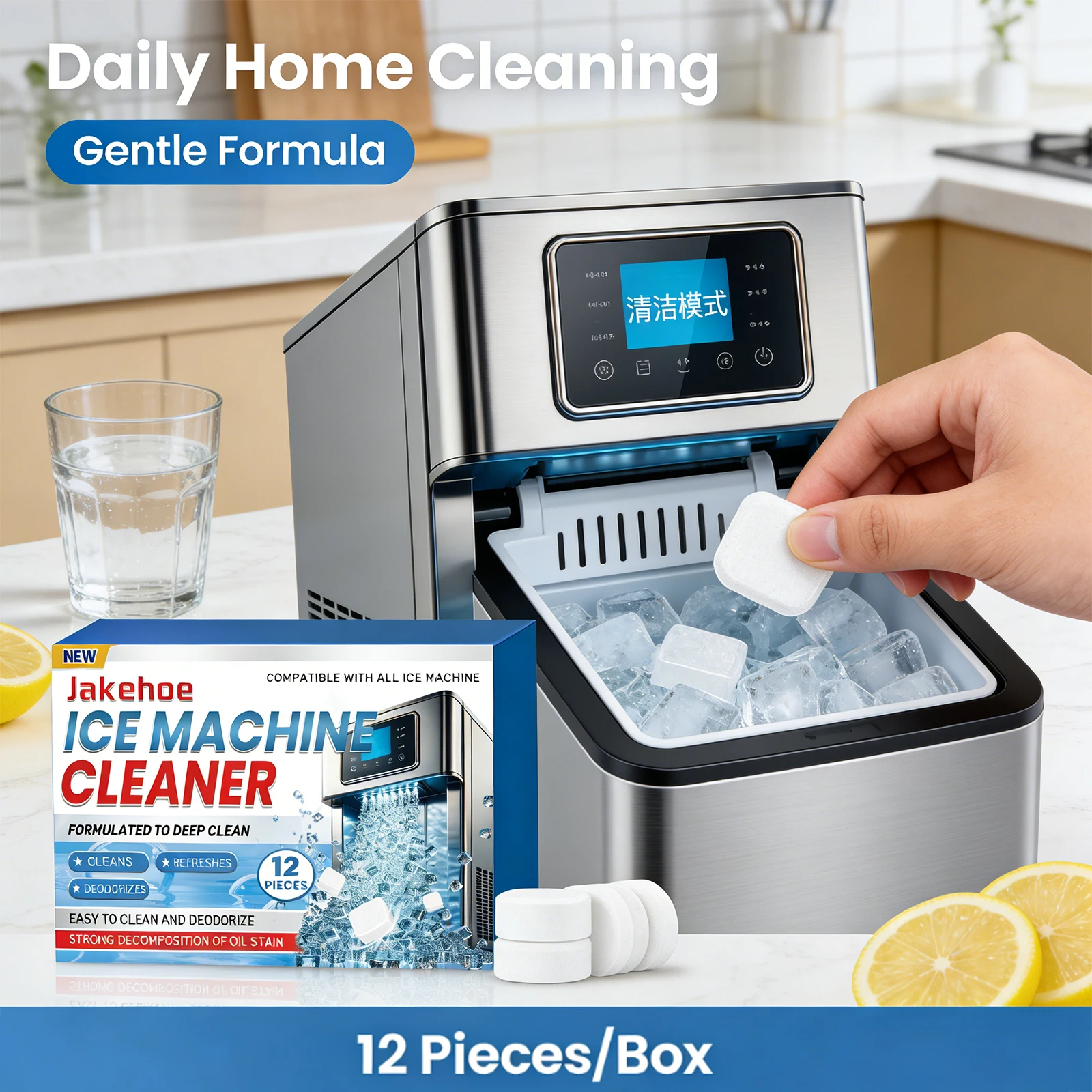 

Ice Maker Cleaning Sheet Effectively Removing Dirt from Internal Pipelines Eliminating Odor Powerful Ice Maker Descaling Cleaner