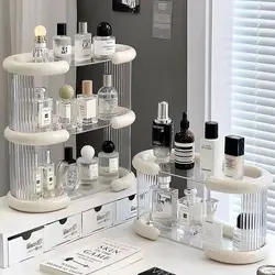 3-Tier Acrylic Makeup Shelf Stylish Perfume Storage Display Rack Spice Rack Organizer for Kitchen Makeup Organizer for Vanity