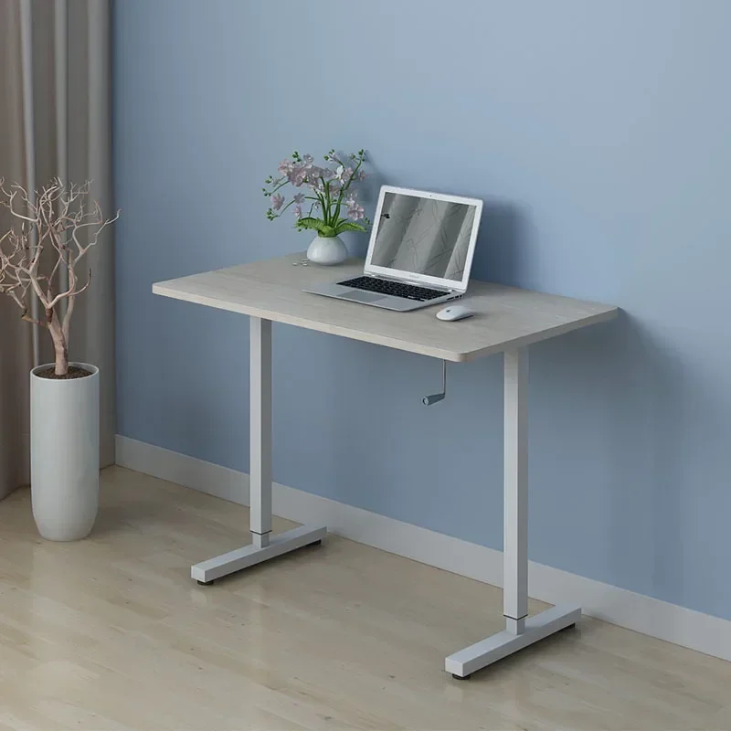Standing Office Desk Table Manual Lift Adjustable Ergonomic Simple Office Computer Desk Stable Table 100*60cm Support 160kg