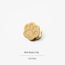 Cute Cat Paw Brass Paper Clips Journal Notebook Decoration Shot Props DIY Planner Stationary Reciepts Binder Clips