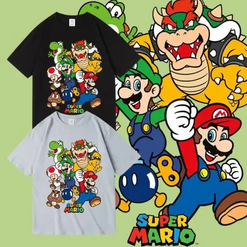 Super Mario Video Game Mario Luigi Tee T Shirt Men's Women's Retro Edgy Cool Graphic Print Oversized Short Sleeve Streetwear Top