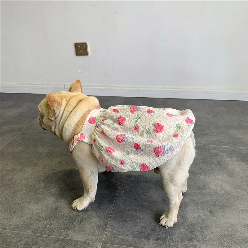 Pet Clothes Fat Dog Dress For Dogs Skirt Floral French Bulldog Dog Dresses Medium Large Clothes For Dogs Clothes Dress Bulldog