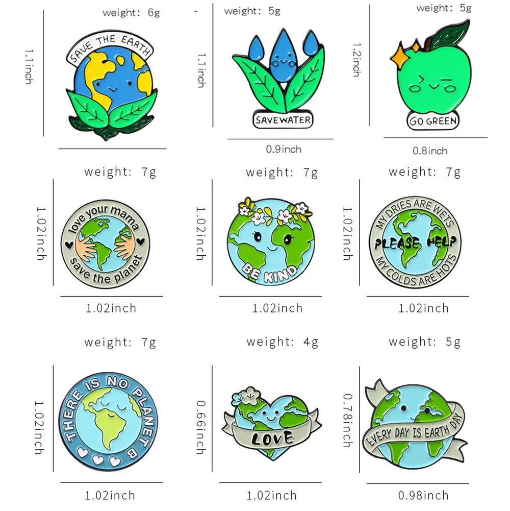 حفظ الأرض بروش حفظ المياه بروش البيئة بروش حماية الأرض البيئة بروش شارة حفظ الأرض التلبيب دبوس #6