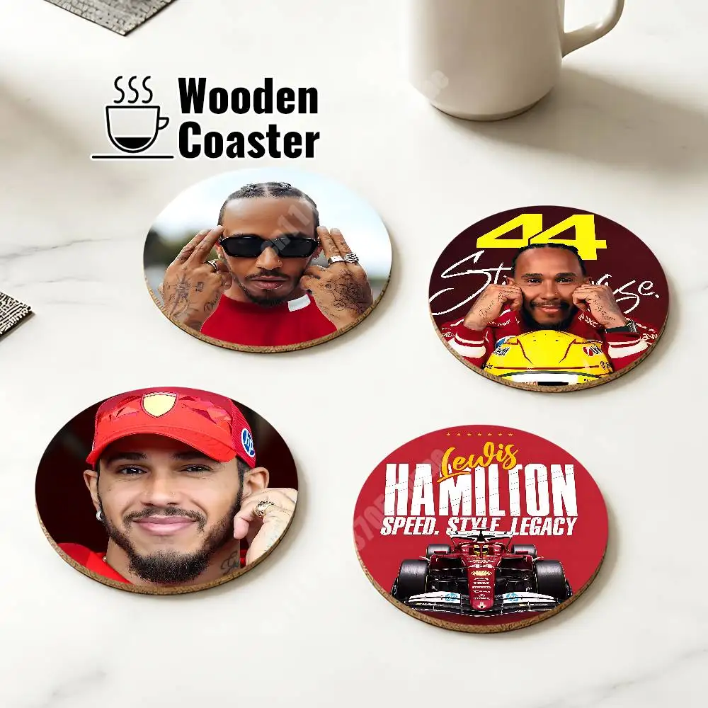 L-Lewis LH44 H-Hamilton-S Wooden Cup Mat Americano Beer Milk Water Coaster for Baking Studio