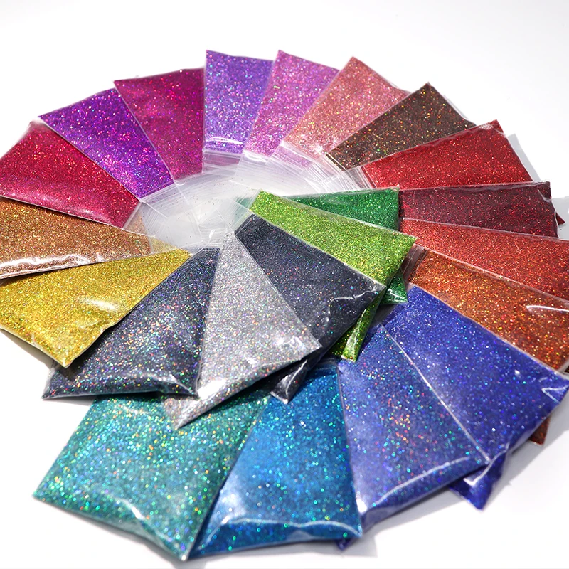 50g 0.2mm Holographic Glitter Powder Laser Pigment Filling For DIY UV Epoxy Resin Molds Fillers Jewelry Making Nail Accessories