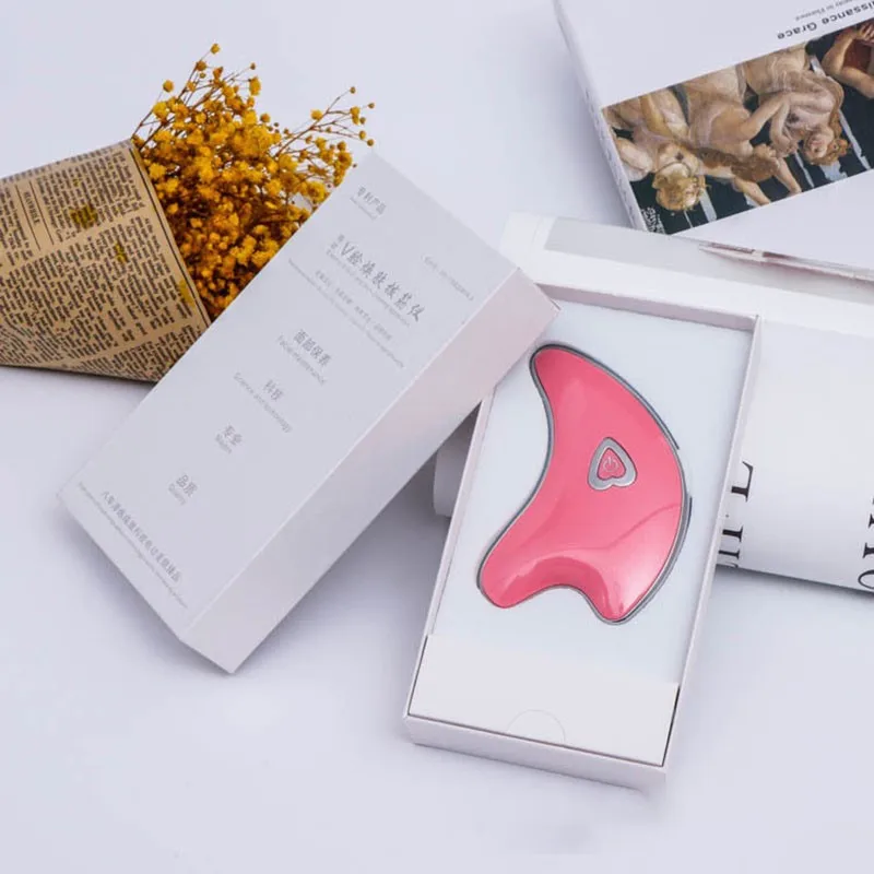 미세 전류 스크래핑 플레이트 진동 준설 경락 스크래핑 기기 전기 얇은 얼굴 마사지기