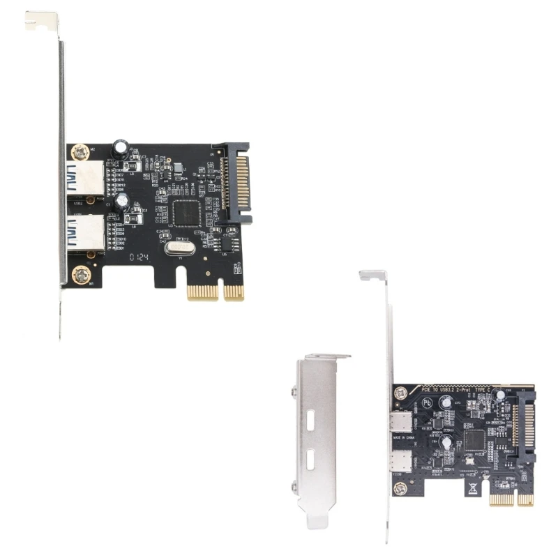 Highly Speed PCIe to 2 USB C Port Expansion Card with Low-profile Brackets ASM1042 Chipset for Standard Desktop Dropship