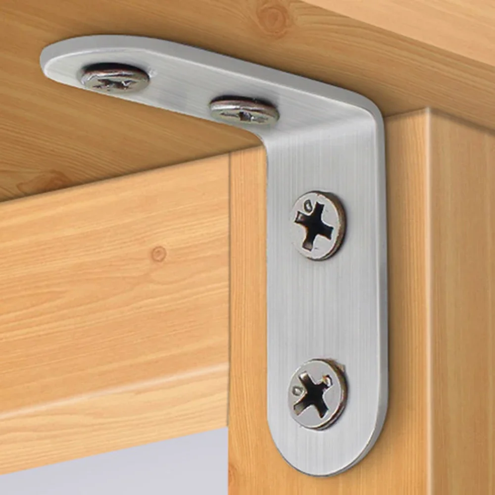 Wholesale Stainless Steel L Joint Brackets with Screws 90 Degree Right Angle Corner Brace Shelf Door Cabinet Connector Fastener