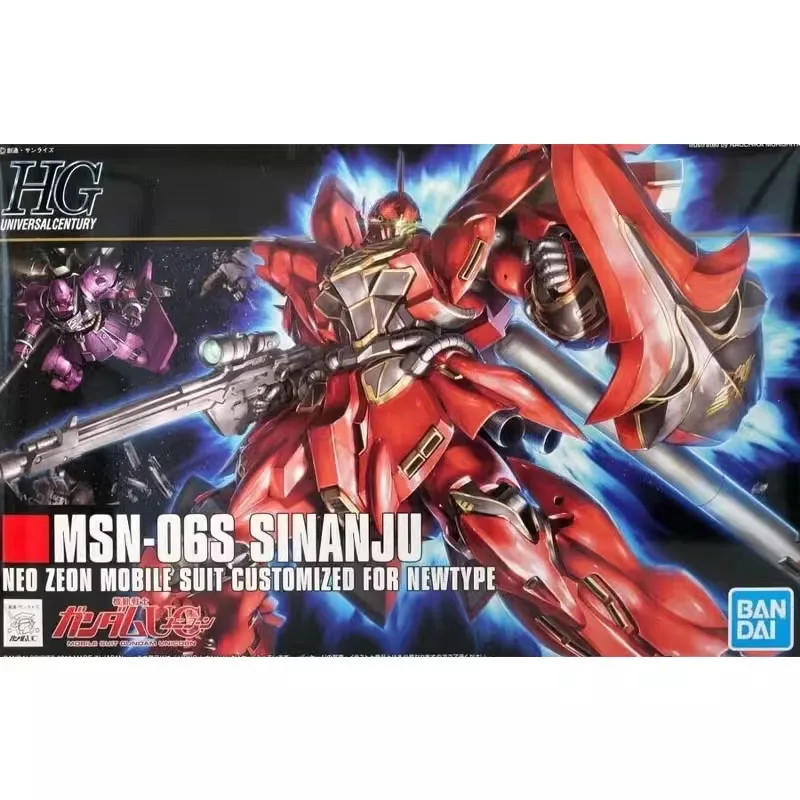 Bandai Genuine Gundam HGUC Series Model Garage Kit 1/144 MSN-06S SINANJU Anime Action Figure Toys for Boys Collectible Toy