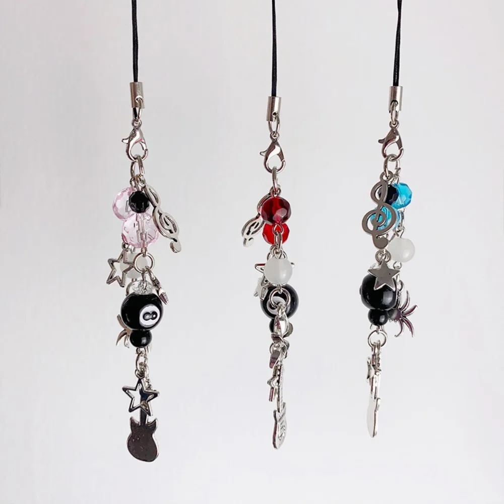 

Jewelry Gift Guitar Pink Guitar Phone Chain Wings Beaded Mobile Phone Lanyard Pendant Anti-loss Cell Phone Strap Telephone Decor