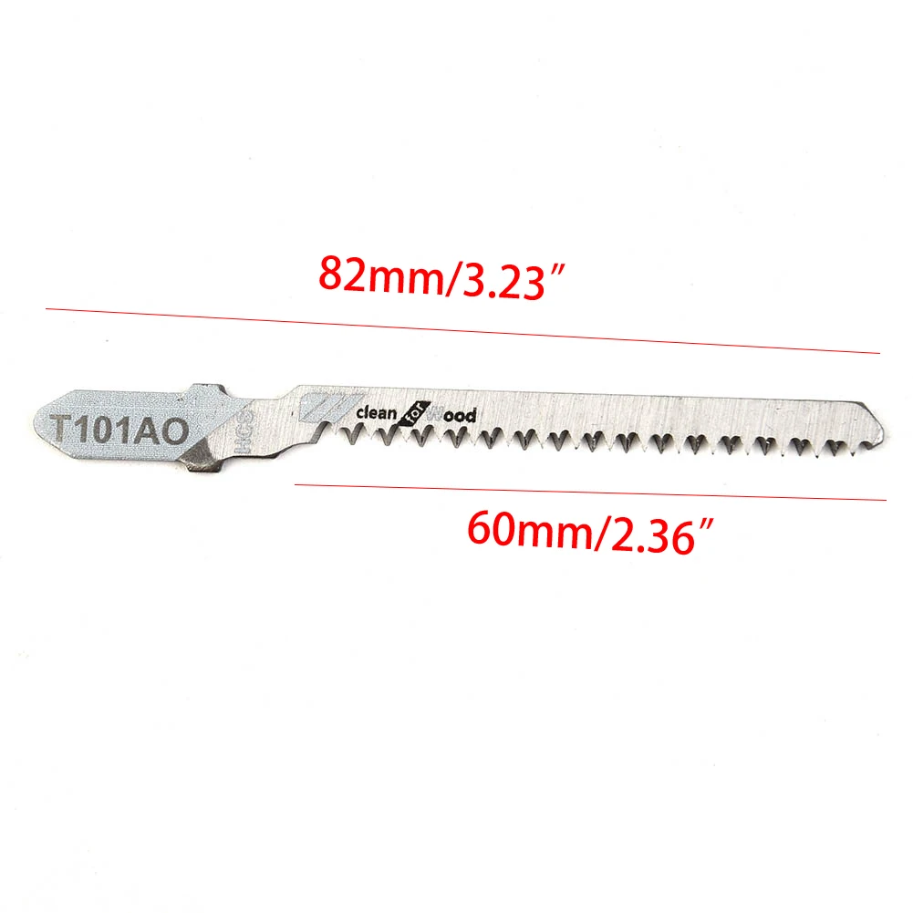 5pcs 82mm T101AO HCS Steel T-Shank Jigsaw Blades Curve Cutting Tool Reolacement For Cutting Wood Plastic Tool Accessories