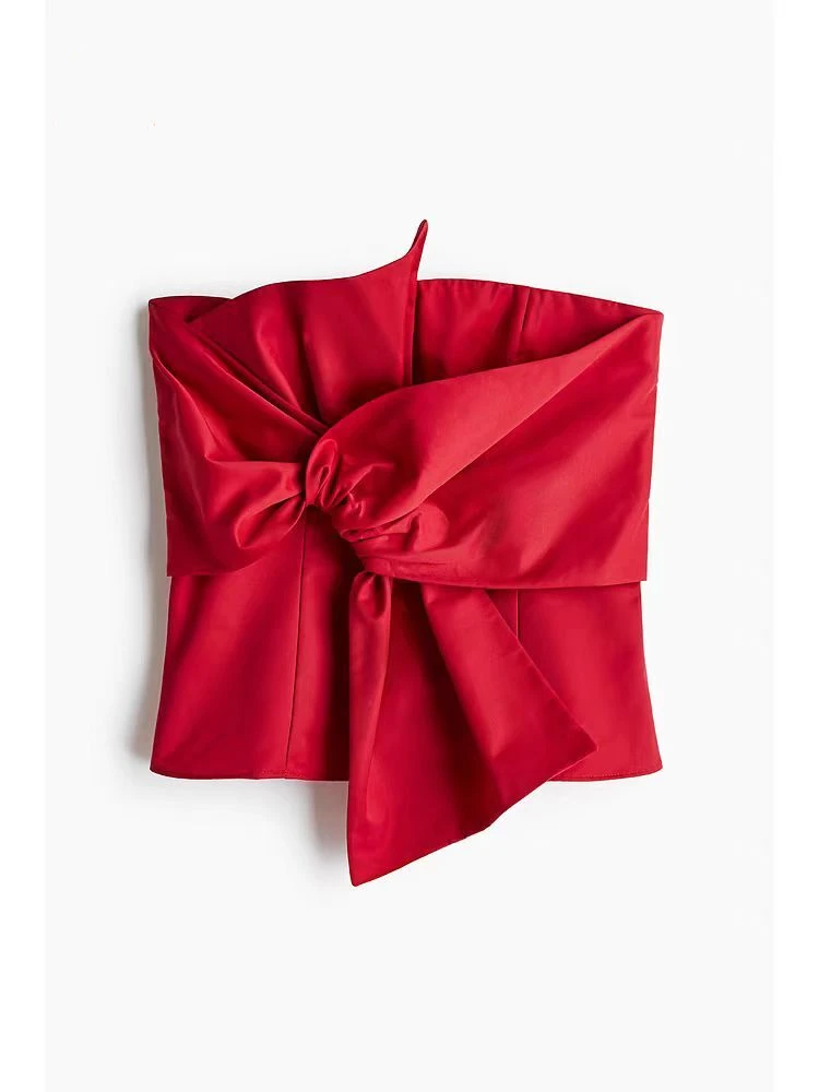 YY0332 25 Spring New Product Women's Fashion and Sexy Design Sense One Piece Collar Sleeveless Red Dress strapless Top