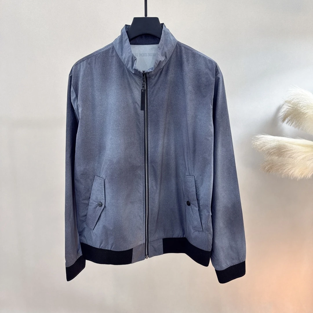 Men's Golf Zip-Up Stand Collar Jacket Fall New Original Korean High-End Letter Print Casual Quick-Dry Polyester Soft Stretch