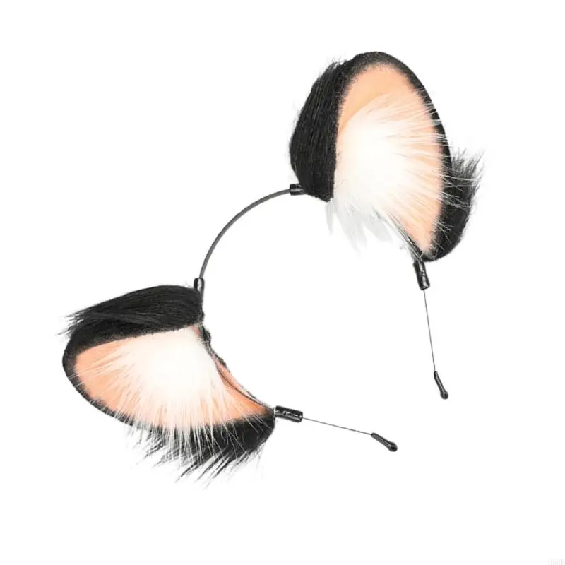 H58E Plush Foxes Raccoon oren hoofdband en faux bontstaart voor Halloween cosplay feestkostuums accessoires voor kinderen