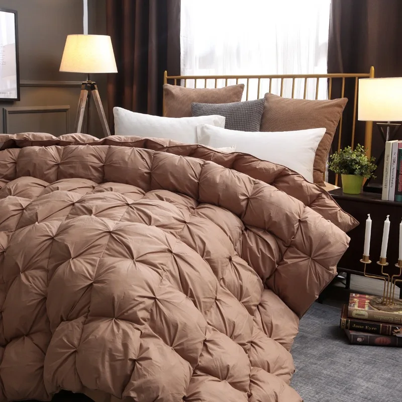 100% White Goose/Duck Down Quilt High quality Five-star Hotel Twist Flower Duvets Comforters 100% Cotton Cover Luxury Blanket