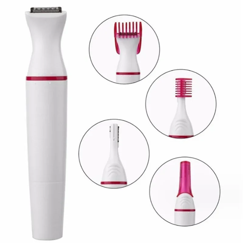 5 IN1 Women Electric Epilator Hair Shaver Trimmer For Eyebrow Bikini Leg Underarm Facial Hair Removal Hair Clipper Multifunction