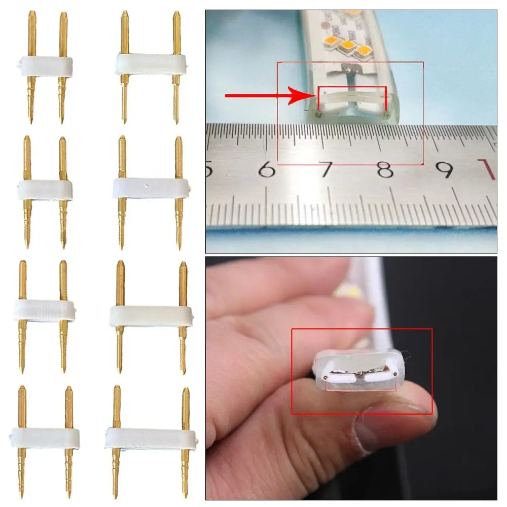 5PCS Copper RGB Connector Gold 6mm 7mm 8mm 9mm 10mm 11mm 12mm 13.5mm LED Strip Connector Solderless Connectors LED Strip