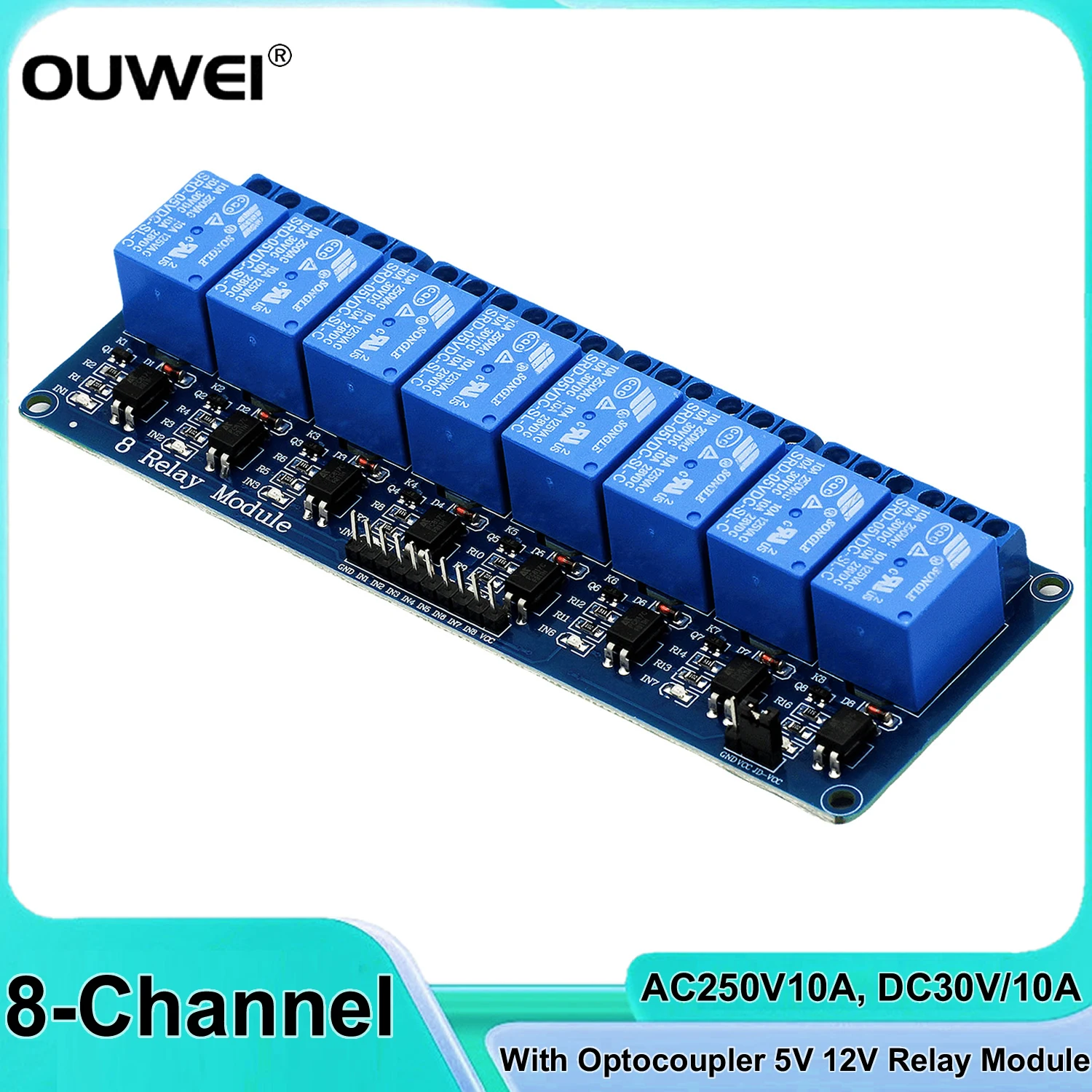 Modulo relè a 8 canali 5V 12V schermo della scheda Trigger di basso livello con uscita relè optoaccoppiatore per PIC AVR DSP ARM MCU Arduino