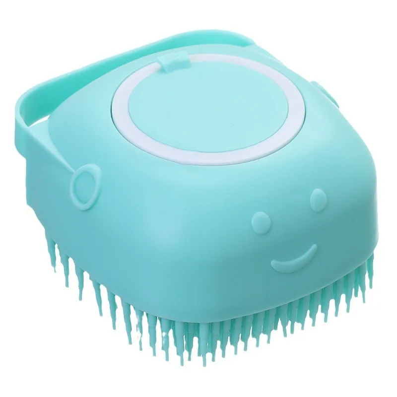 

Pet Shampoo Massage Brush Silicone Bath Scrubber with Refillable Soap Dispenser Soft Bristles Dog Cat Grooming Gentle Clean Easy