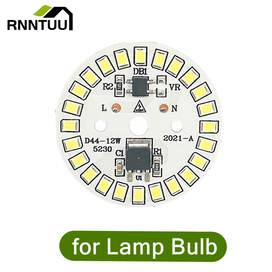 RnnTuu LED Chip for Lamp Bulb 3W 5W 7W 9W 12W SMD 2835 Round Light Beads AC 220V Bulb Chip Lighting Spotlight 90 Lumen/W