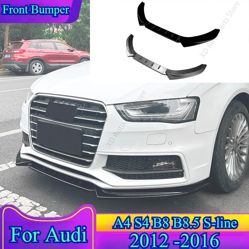 

Car Front Bumper For Audi A4 S4 B8 B8.5 S-line 2012-2016 Lower Splitter Lip Diffuser Spoiler Body Kit Guard Accessories Tuning