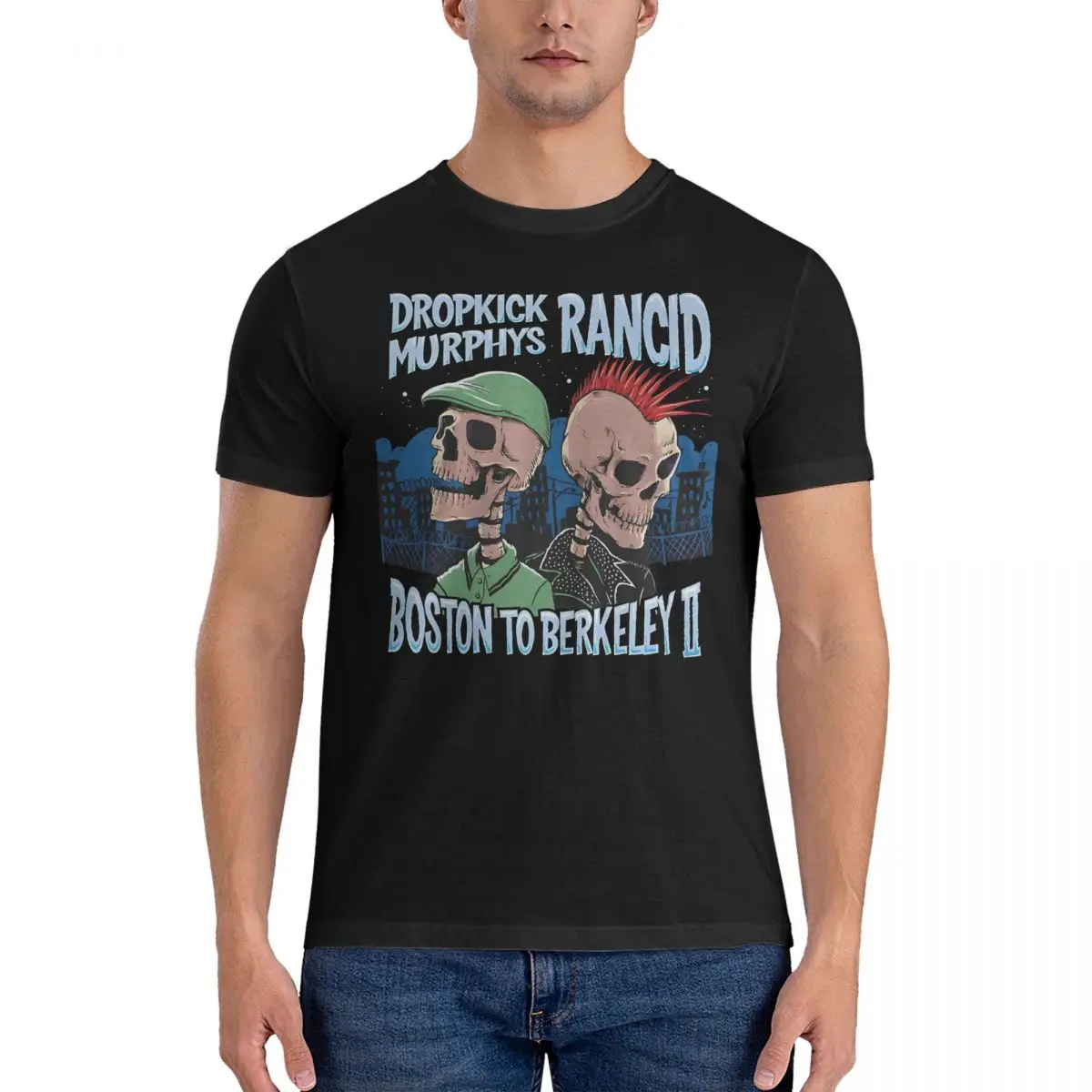 Men's Rancid Boston To Berkeley T Shirt Dropkick Murphys Cotton Tops Novelty Short Sleeve Round Neck Tee Shirt Unique T-Shirt