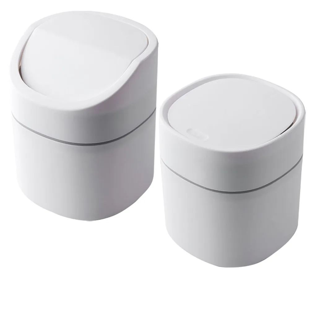 

2Pcs Desktop Trash Can Plastic Mini Wastebasket Odorless Sturdy Small Tabletop Garbage Bin for Office Desk Kitchen Bedroom
