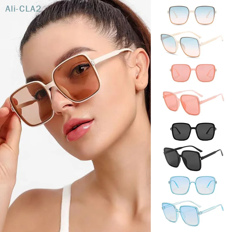 

Fashion Gradient Eyeglasses Ladies UV Protection Shades Sunglasses Simple Women Big Square Glasses