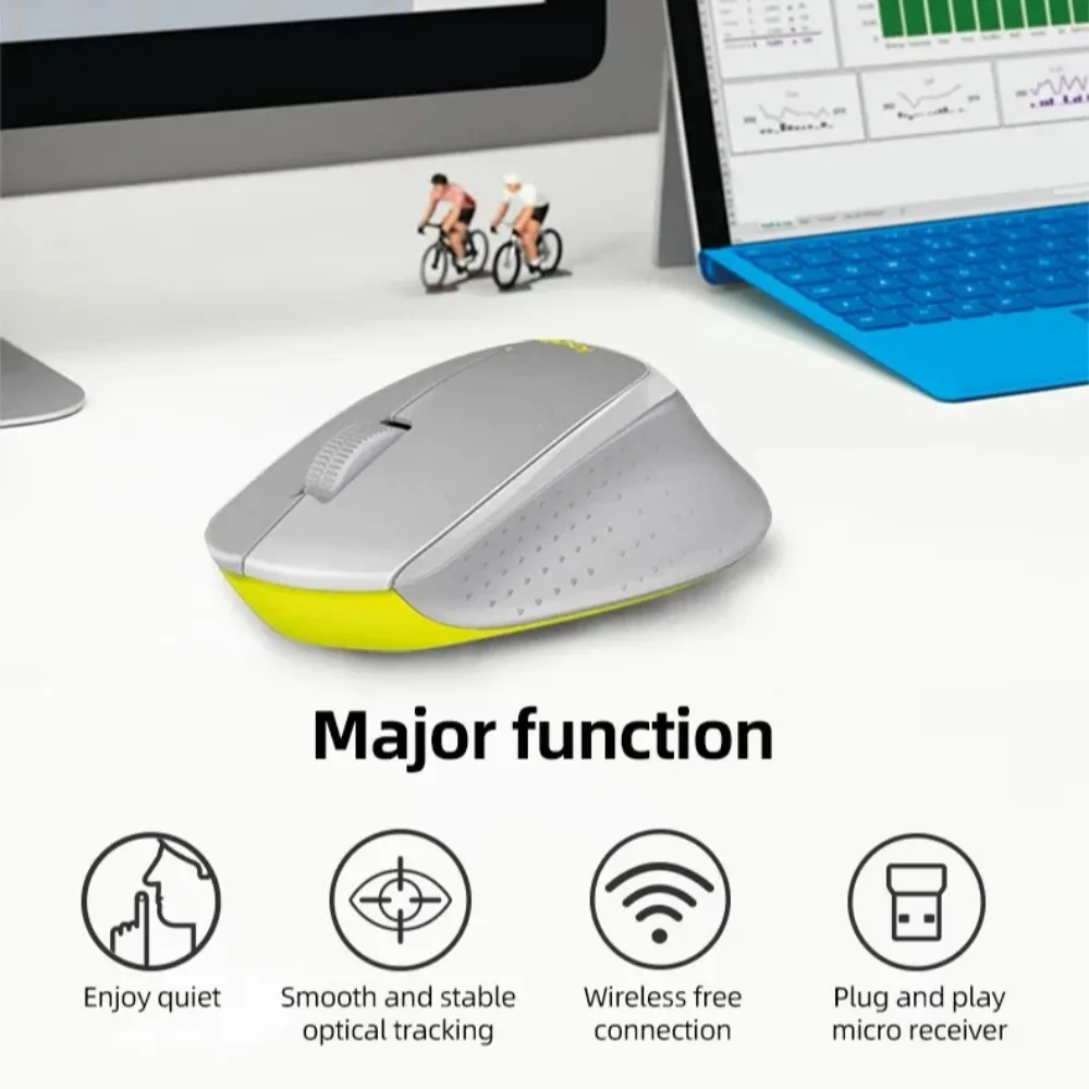 Logitech M330 Silent Plus Wireless Mouse 100% Noiseless Click 2.4G USB Nano Receiver | 1000 DPI | for PC Mac Laptop Work Library
