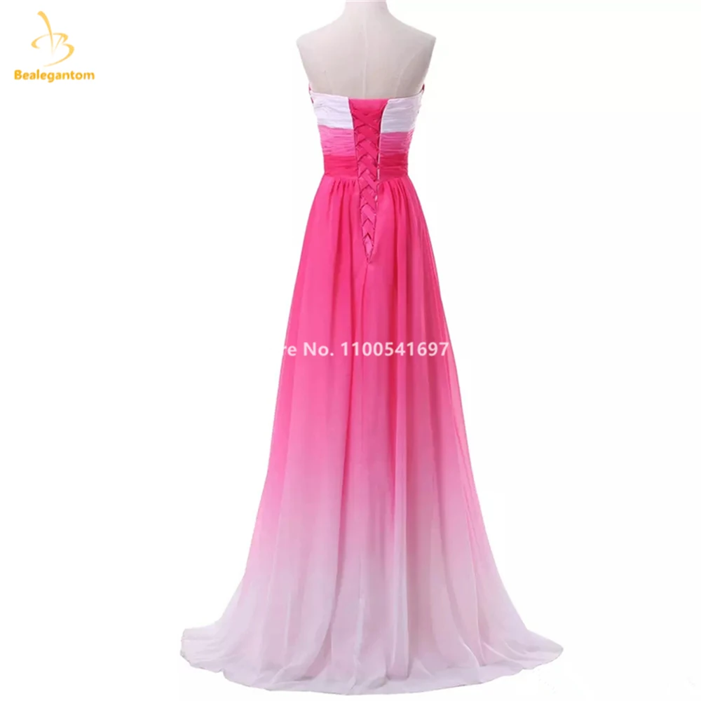 Bealegantom 그라디언트 쉬폰 댄스 파티 드레스 스팽글 페르시 긴 옹 브르 정장 이브닝 칵테일 파티 가운 Robes De Soiree QA552