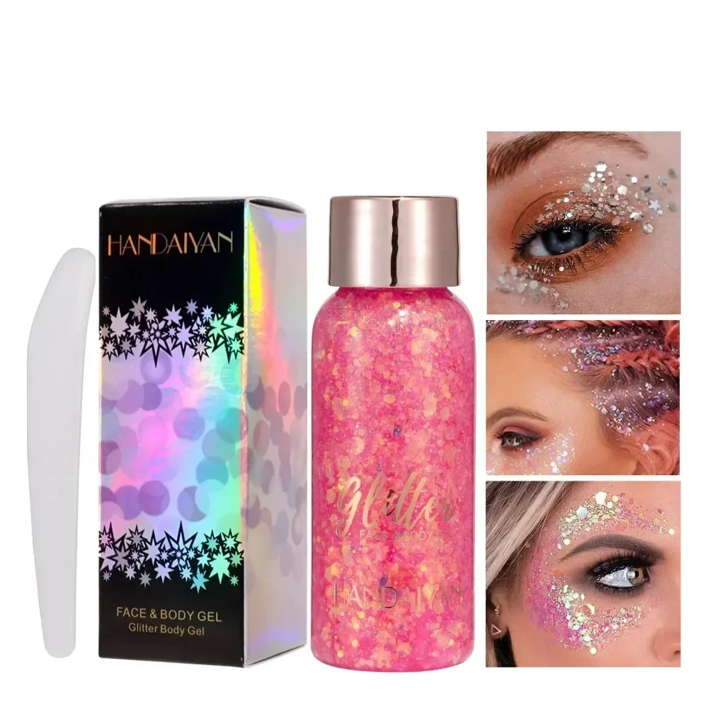 Heallor Eye Glitter Loose Sequins Cream Diamond Jewels Rhinestones Nail Hair Body Face Stickers Gel Art Makeup Decoration Party