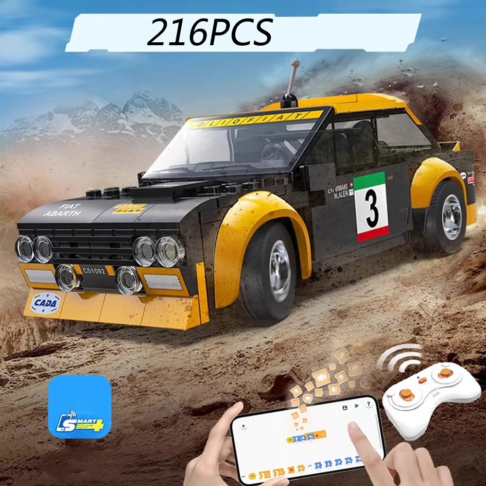 

Technical Super Sport Car Model Building Block App Rc Brick FIATS 131 WRC Abarth Racing 2.4ghz Remote Control Vehicle Toys