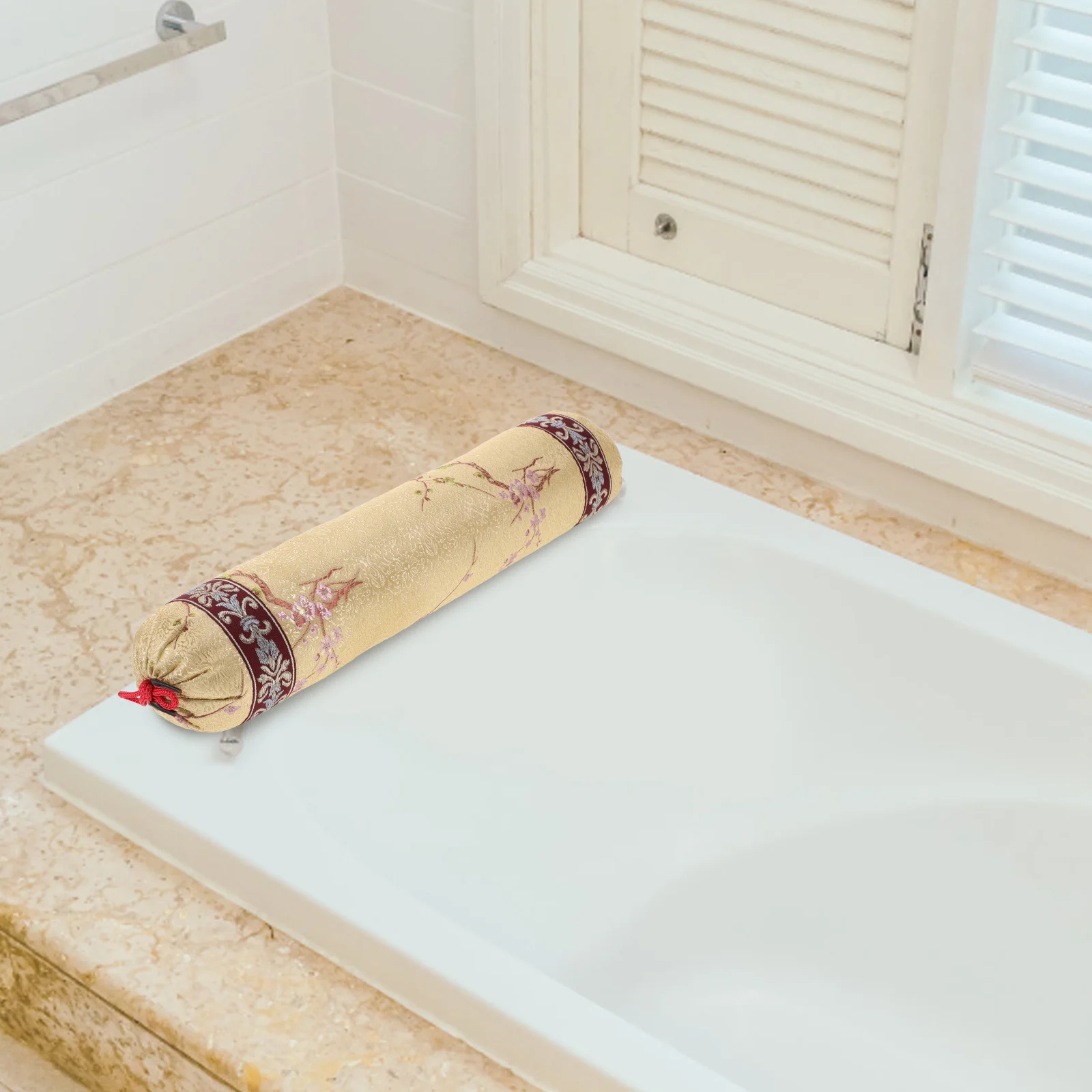 

Small Round Pillow Cover Classic Chinese Design Buckwheat Filling Neck Support Decorative Throw Pillows Home Sofa Bed