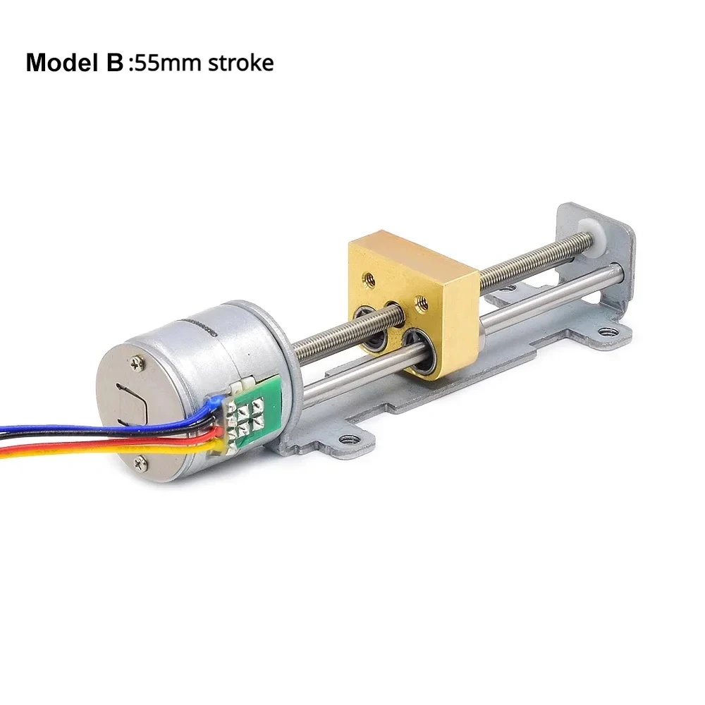 DC 5V/12V Lead Linear Screw Copper Nut Slider Stepper Stepping Motor 2-phase 4-wire 22mm/35mm/ 55mm/ 80mm Stroke DIY 3D Printer