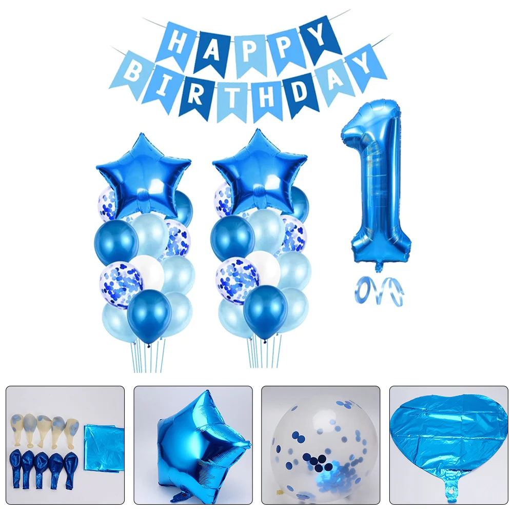 

1Set Number Balloon Decor Premium Latex Aluminum Foil Birthday Party Supplies Decorative Balloons Set Birthday Party Background