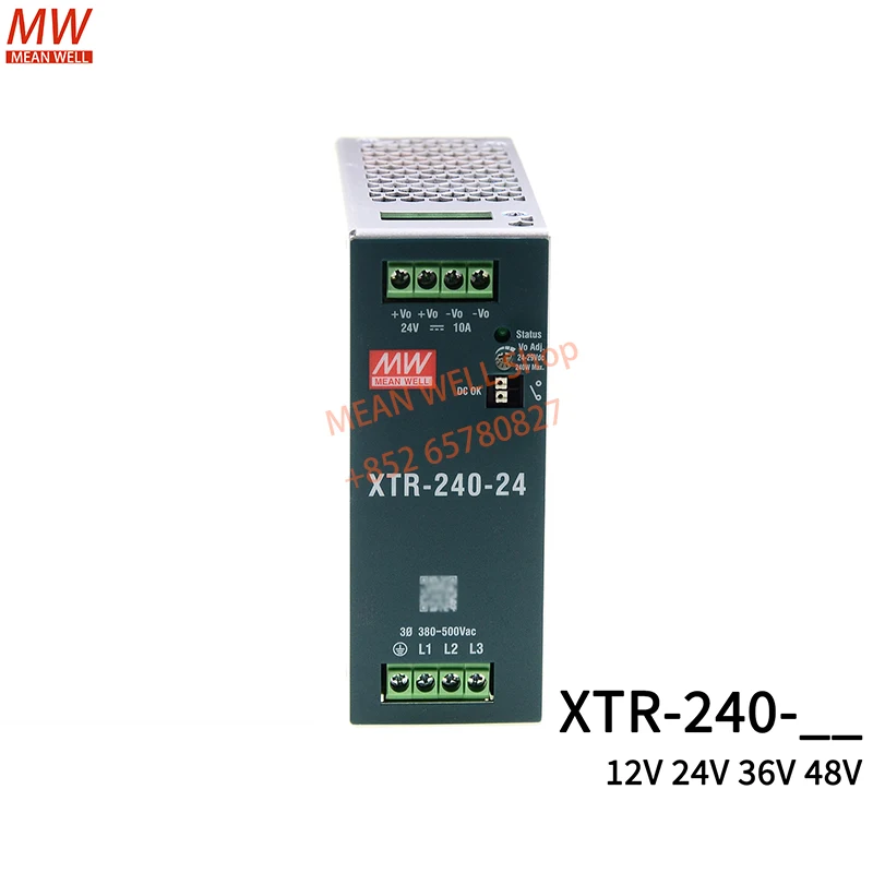 MEAN WELL Three-phase guide rail power switch XTR-240-12 XTR-240-24 XTR-240-36 XTR-240-48