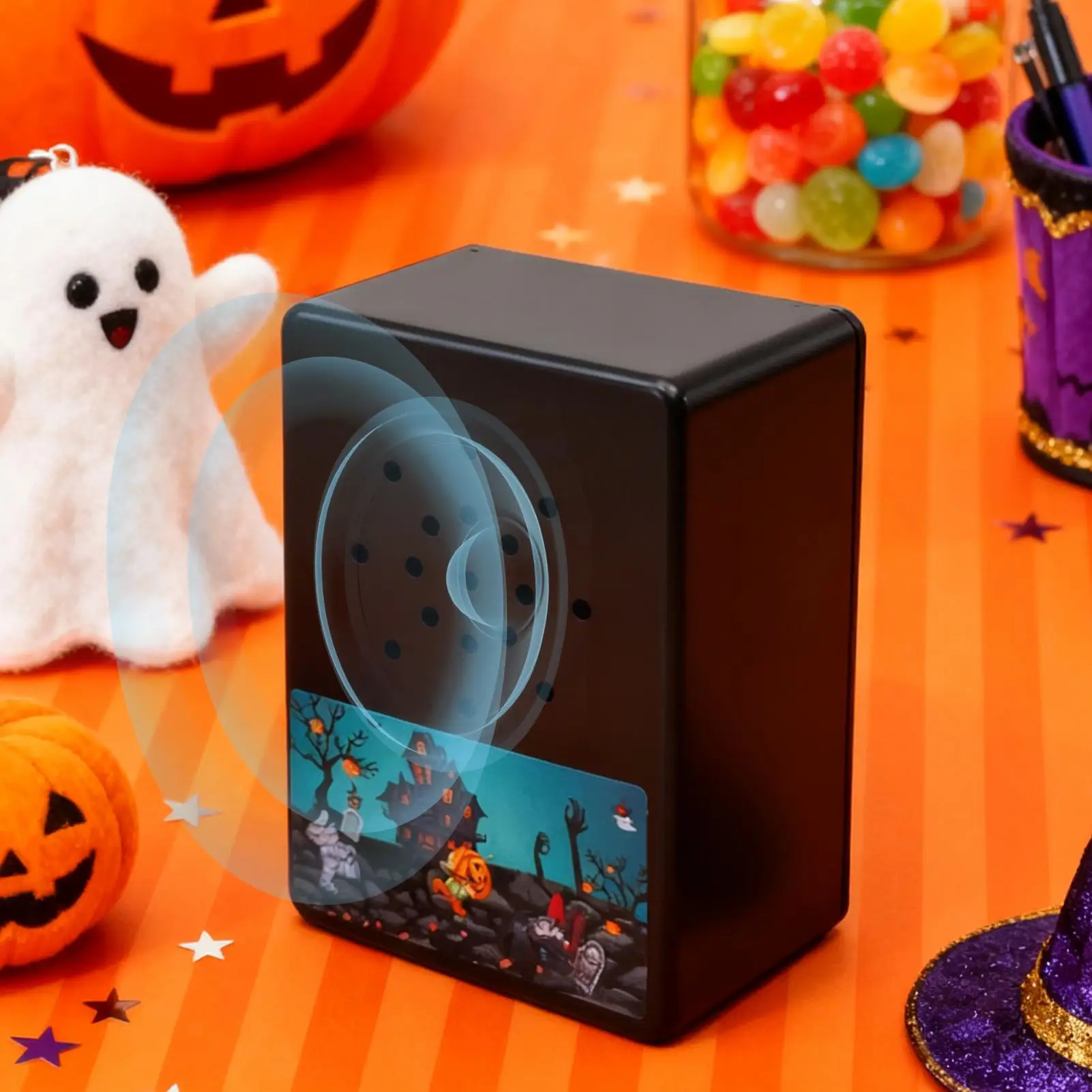Horror Sound Effects Player Versatile Speaker Box for Halloween Decorations with Sound and Movement at Home