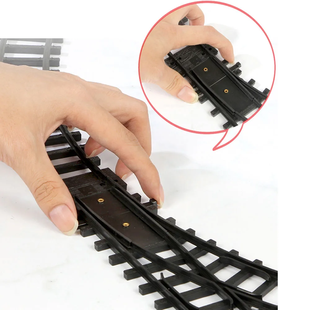 5cm wide Rail Track Expansion Pack for Railway King Classical City Train Flexible Track Straight Curved Rails Building Block Toy