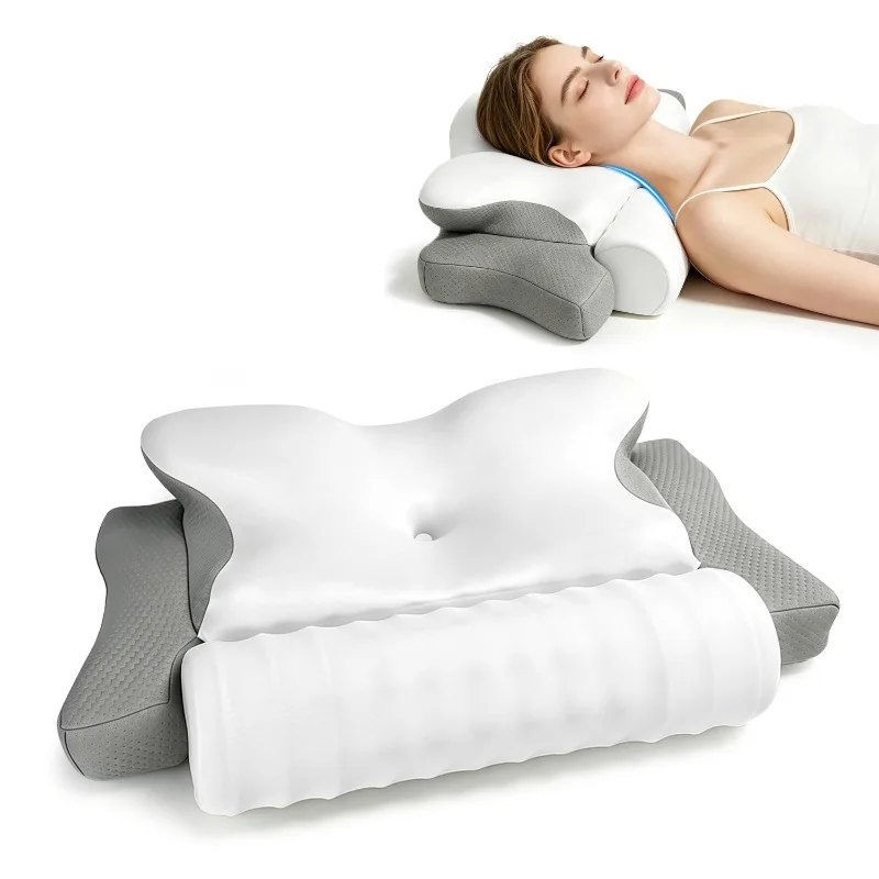 New butterfly-shaped sleep memory pillow - Slow recovery hotel zero-pressure butterfly-shaped neck-supporting pillow pillow core