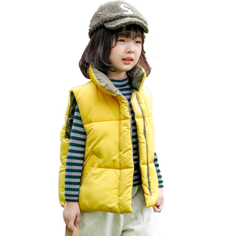 New Boys Girls Winter Autumn Sleeveless Hooded Vest Jacket Cartoon Print Coat Kids Warm Vest Outwear Clothes