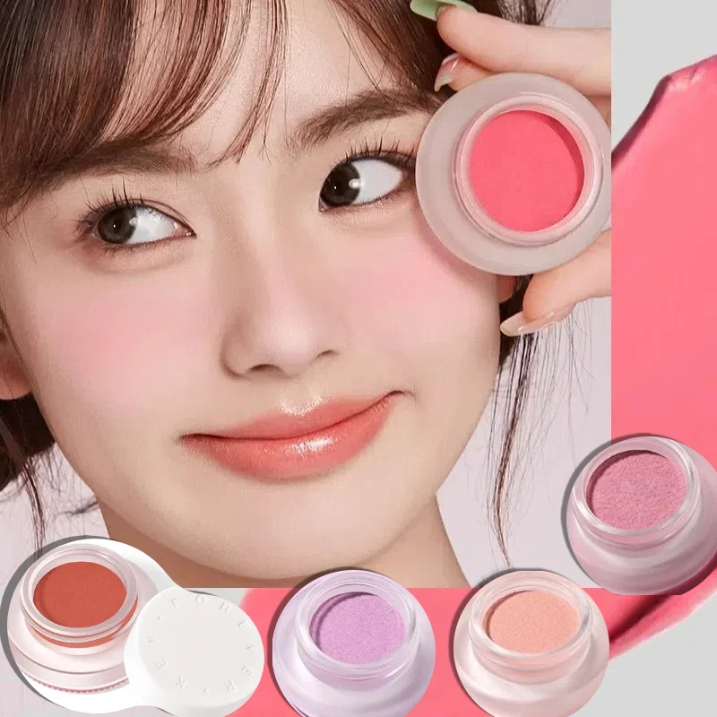 Foreverkey Blush Monocromatico Blush Contorno Rouge Illuminante Impermeabile Opaco Nudo Ombretto Naturale Guancia Tinta Cosmetici Trucco