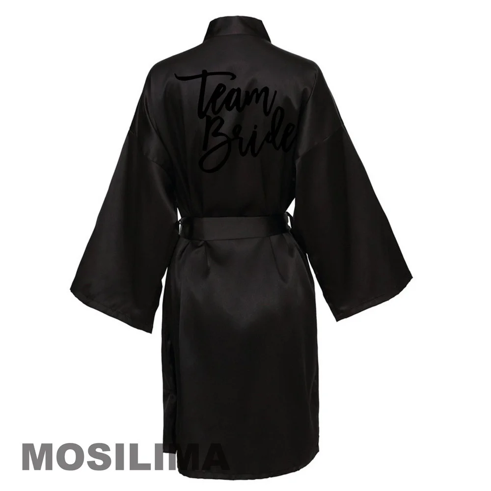 Wedding Bride Bridesmaid Robe Dressing Gown Sexy Women Bathrobe Nightgown Short Sleepwear Casual Kimono SP041