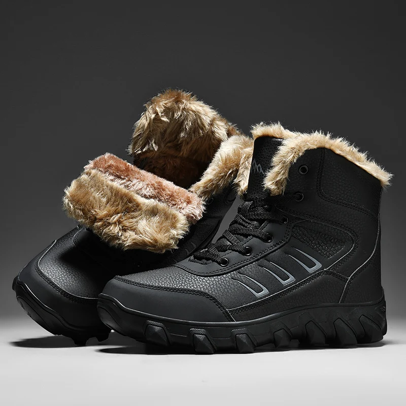 

Men’s 2025 Winter Snow Boots, Faux Fur Lined & Anti-Skid, Chunky Sole for Hanukkah & Casual Urban Outings