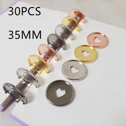 30PCS35MM electroplating binding ring, plastic binding CD, DIY loose-leaf mushroom hole notebook binding disc buckle