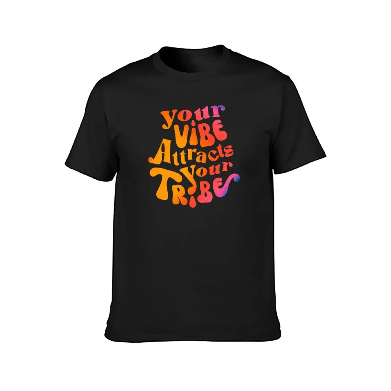 Your Vibe Attracts Your Tribe Aura Typography T-Shirt shirts graphic tees aesthetic clothes heavyweight t shirts for men